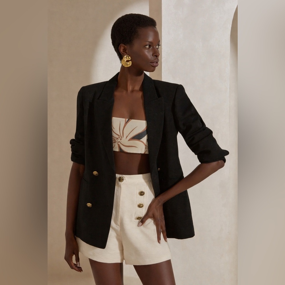 DAHLIA BIANCA High Rise Juniper Multi Button Nautical Designer Shorts